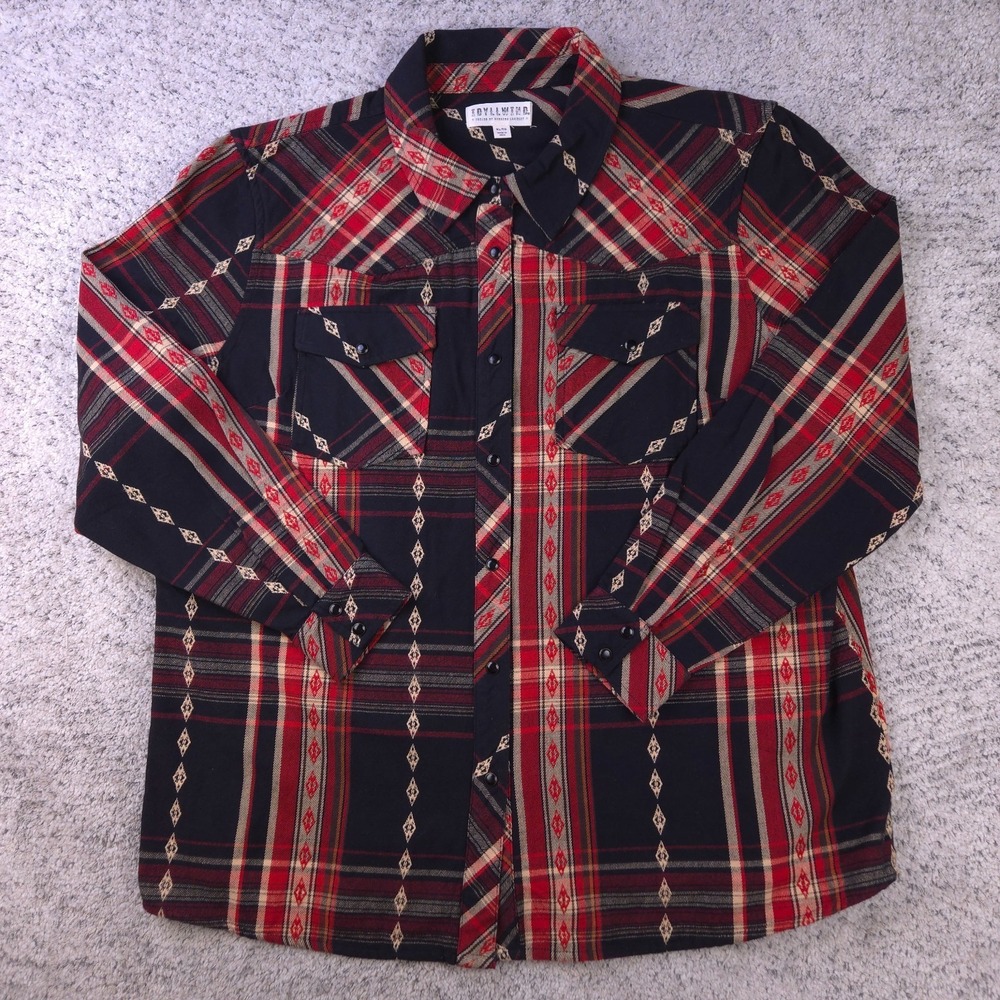 Idyllwind Top Womens Size XL Western Long Sleeve Snap Button Shirt Plaid EUC